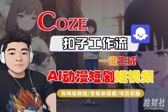 Coze扣子智能体工作流一键生成“AI动漫短剧“短视频,全流程保姆级教学