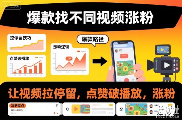 爆款找不同视频涨粉，让视频拉停留，实现点赞，破播放，涨粉