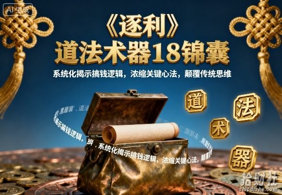 《逐利》道法术器18锦囊,系统化揭示搞钱逻辑,浓缩关键心法,颠覆传统思维(更新)