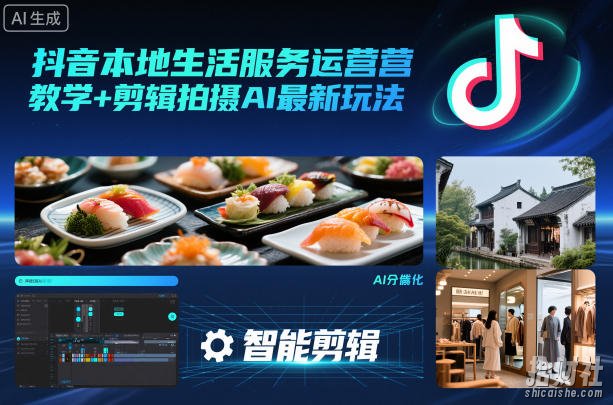 抖音本地生活服务运营教学+剪辑拍摄AI最新玩法