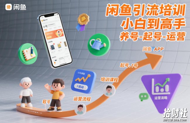 闲鱼引流培训，小白到高手，养号-起号-运营