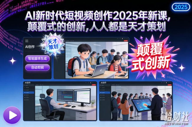 AI新时代短视频创作2025年新课，颠覆式的创新，人人都是天才策划
