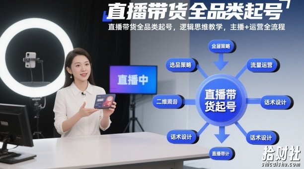 直播带货全品类起号,逻辑思维教学,主播+运营全流程