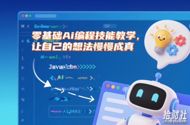零基础Ai编程技能教学,让自己的想法慢慢成真