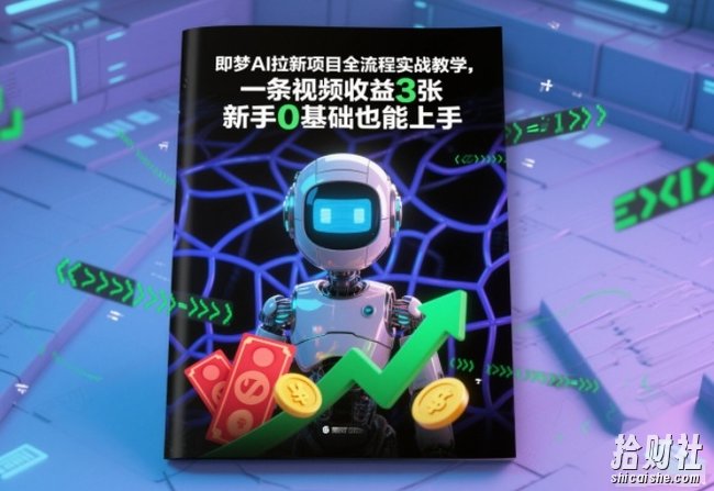 即梦AI拉新项目全流程实战教学,一条视频收益3张,新手0基础也能上手