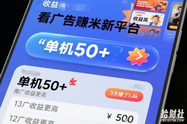 看广告賺米新平台,收益高,单机50+,推广收益更高,3天賺了1.4k【揭秘】