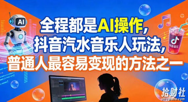 全程都是AI操作，抖音汽水音乐人玩法，普通人最容易变现的方法之一