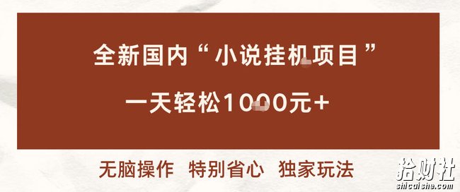 全新国内小说挂G项目，多窗口无脑跑，一天轻松1k+，特别省心【揭秘】