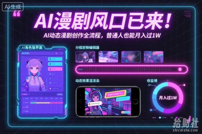 AI漫剧风口已来！AI动态漫剧创作全流程，普通人也能月入过1W