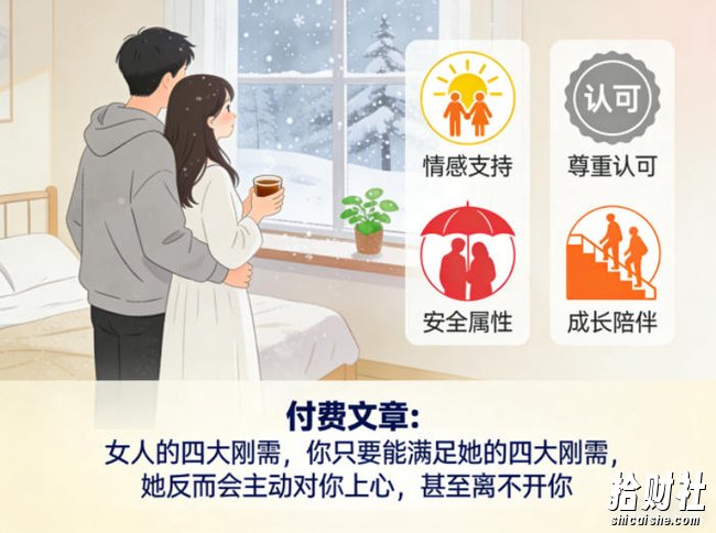付费文章:女人的四大刚需,你只要能满足她的四大刚需,她反而会主动对你上心,甚至离不开你