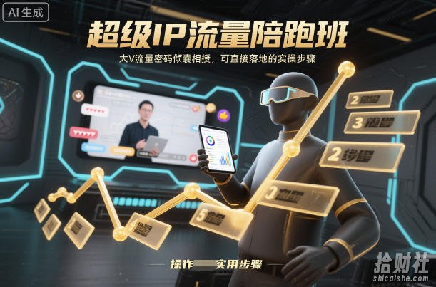 超级IP流量陪跑班,大V流量密码倾囊相授,可直接落地的实操步骤
