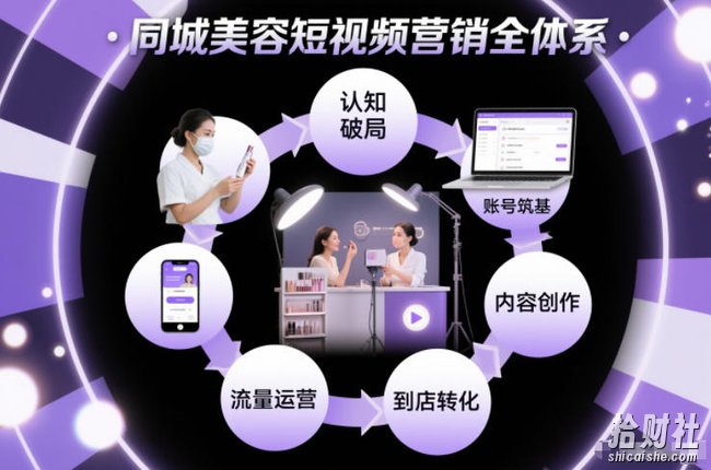 同城美容短视频营销全体系,从认知破局、账号筑基、内容创作、流量运营到到店转化的完整落地体系