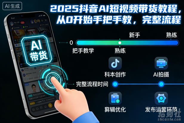 2025抖音AI短视频带货教程,从0开始手把手教,完整流程