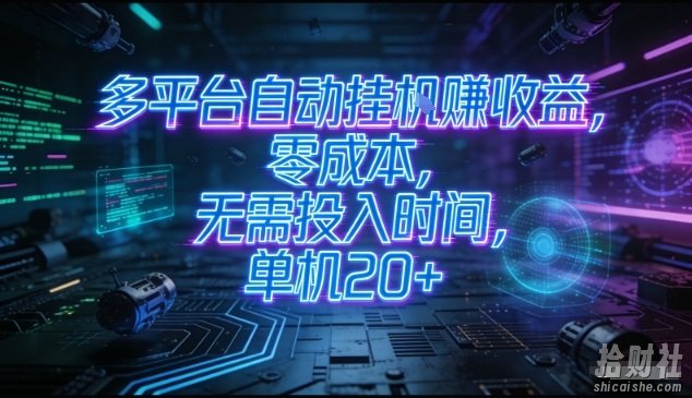 多平台自动挂G賺收益,零成本,无需投入时间,单机20+,矩阵操作月入过1W+【揭秘】
