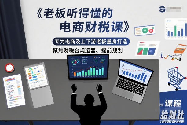 老板听得懂的电商财税课,专为电商及上下游老板量身打造,聚焦财税合规运营、提前规划