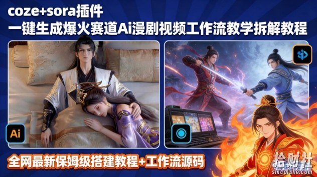 SORA2一键生成AI漫剧视频coze工作流搭建教程,小白轻松入局漫剧圈