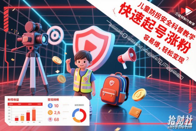 儿童防拐安全科普知识视频制作教学，快速起号涨粉，容易爆，轻松变现