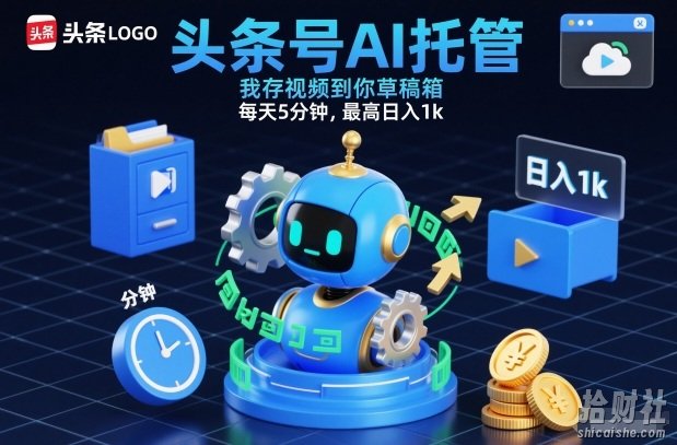 头条号AI托管,我存视频到你草稿箱,每天5分钟,最高日入1k【揭秘】