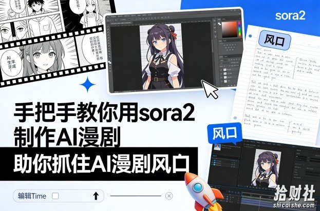 快手50w粉丝博主手把手教你用sora2制作AI漫剧,助你抓住AI漫剧风口