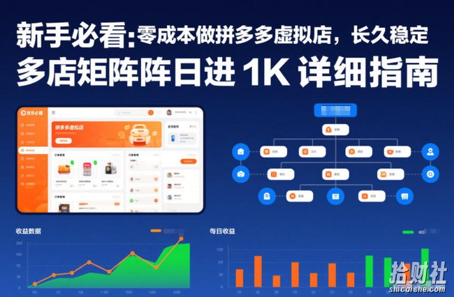 新手必看:零成本做拼多多虚拟店,长久稳定,多店矩阵日进1K详细指南【揭秘】