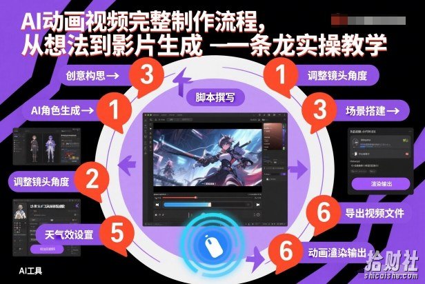 AI动画视频完整制作流程,从想法到影片生成一条龙实操教学