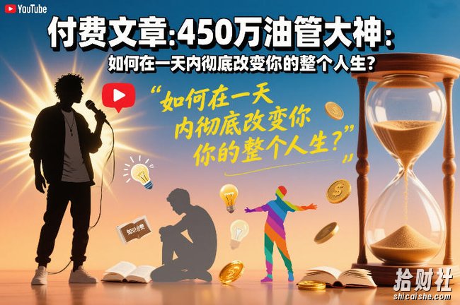 付费文章:450万油管大神:如何在一天内彻底改变你的整个人生?