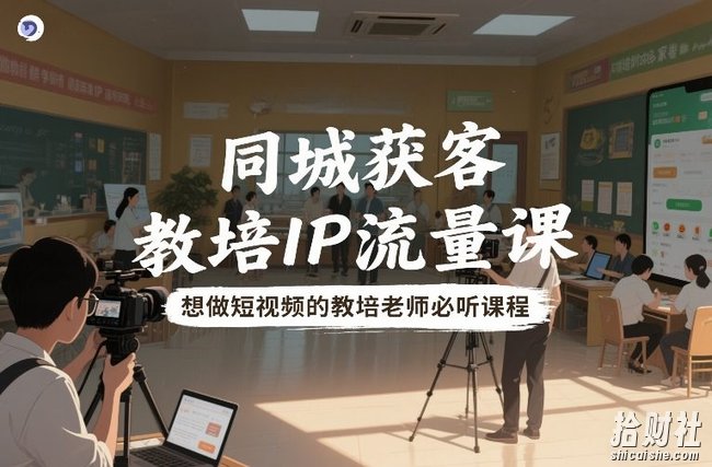 同城获客,教培IP流量课,想做短视频的教培老师必听课程