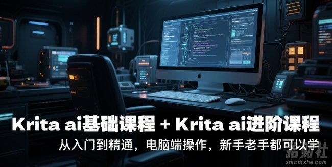 krita ai基础课程+Krita ai进阶课程,从入门到精通,电脑端操作,新手老手都可以学