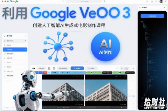 利l用Google Veo 3创建人工智能AI生成式电影制作课程,使用人工智能的力量创建令人惊叹的视频