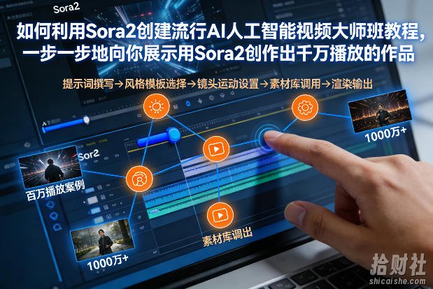 如何利用Sora2创建流行AI人工智能视频大师班,一步一步地向你展示用Sora2创作出千万播放的作品