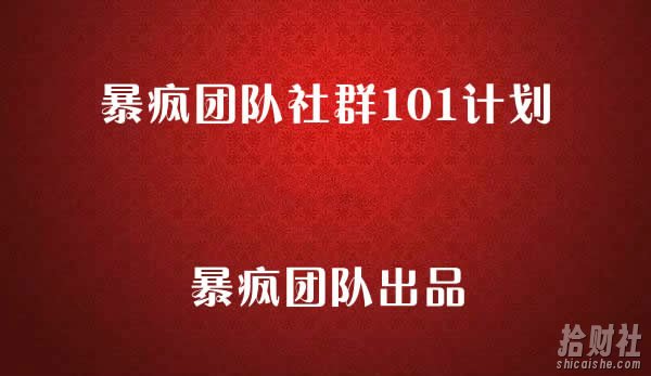 暴疯团队VIP賺米项目之(暴疯团队社群101计划)