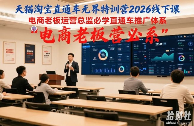 天猫淘宝直通车无界特训营2026线下课,电商老板运营总监必学直通车推广体系