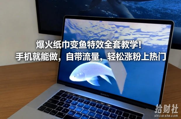 爆火纸巾变鱼特效全套教学!手机就能做,自带流量,轻松涨粉上热门