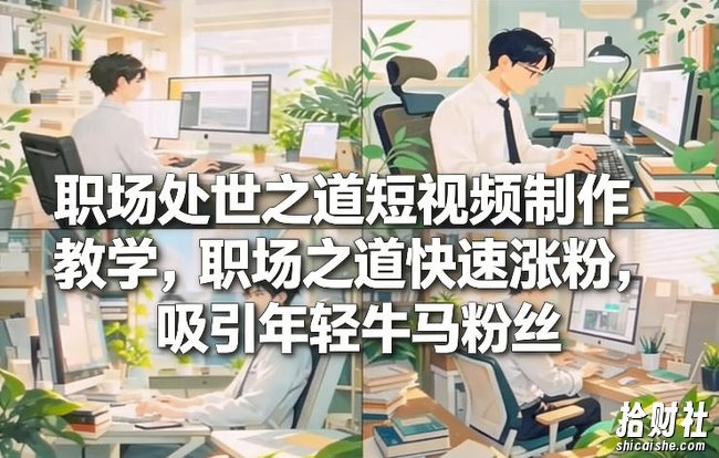 职场处世之道短视频制作教学,职场之道快速涨粉,吸引年轻牛马粉丝