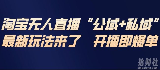 淘宝无人直播完整教程,公试+私域,最新玩法来了,开播即爆单