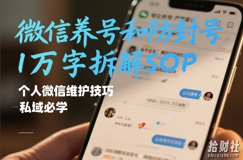 微信养号和防封号1万字拆解SOP,个人微信维护技巧,私域必学【文档】