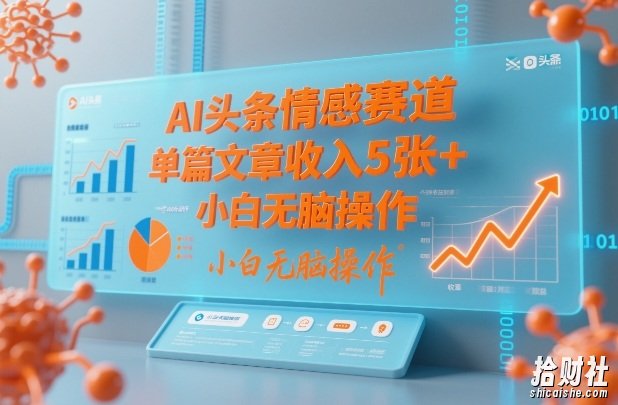 AI头条情感赛道,单篇文章收入5张+,小白无脑操作