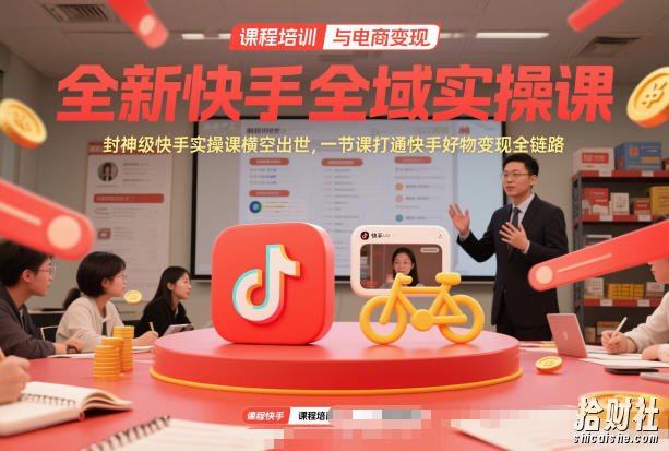 全新快手全域实操课，封神级快手实操课横空出世，一节课打通快手好物变现全链路