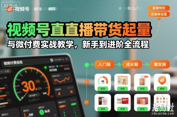 视频号直播带货起量与微付费实战教学，新手到进阶全流程（更新）