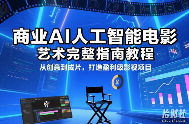 商业AI人工智能电影制作的艺术完整指南教程,从创意到成片,打造盈利级影视项目