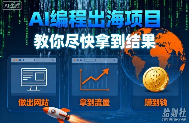 AI编程出海项目,教你尽快拿到结果-做出网站、拿到流量、賺到钱