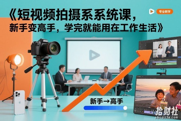 短视频拍摄系统课,新手变高手,学完就能用在工作生活