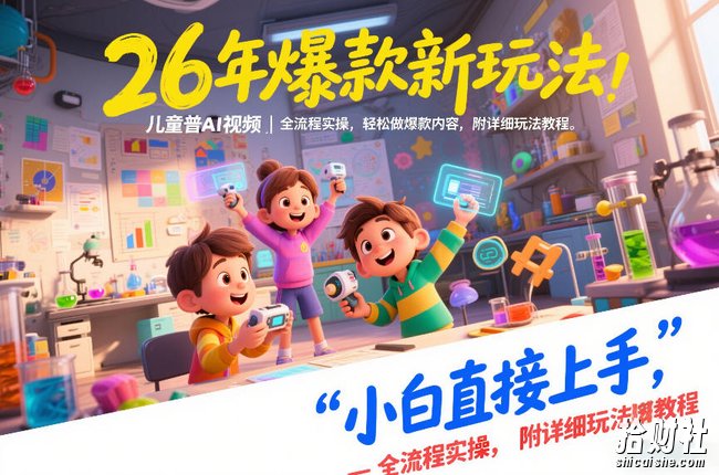 26年爆款新玩法，儿童科普AI视频，全流程实操，轻松做爆款内容，小白直接上手，附详细玩法教程