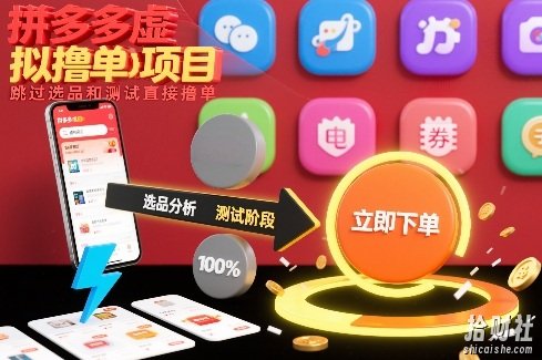 拼多多虚拟撸单项目,跳过选品和测试直接撸单