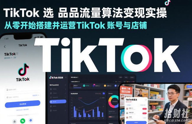 TikTok选品流量算法变现实操,从零开始搭建并运营TikTok账号与店铺