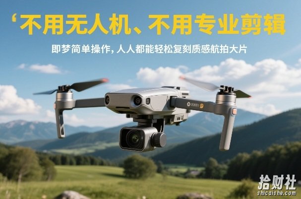 不用无人机、不用专业剪辑,即梦简单操作,人人都能轻松复刻质感航拍大片