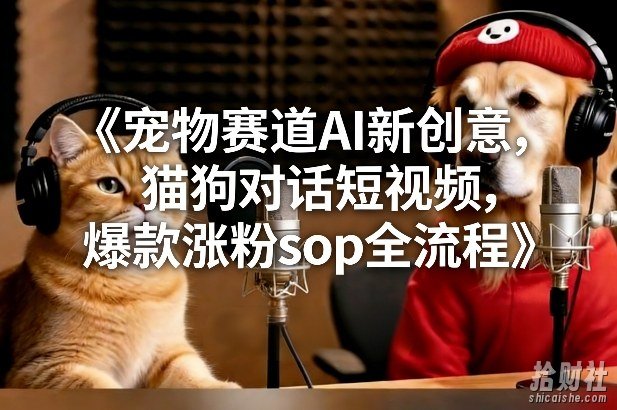 宠物赛道AI新创意，猫狗对话短视频，爆款涨粉sop全流程