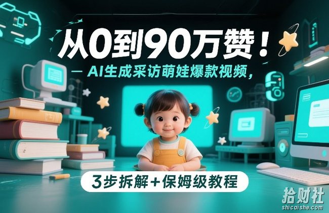 从0到90万赞：AI生成采访萌娃爆款视频，3步拆解+保姆级教程