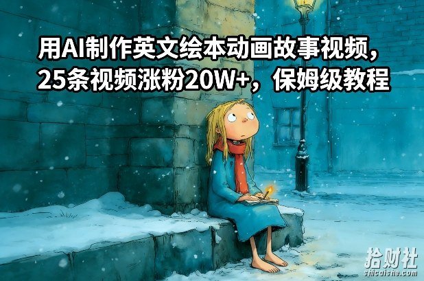 用AI制作英文绘本动画故事视频,25条视频涨粉20W+,保姆级教程