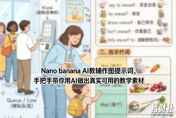 Nano banana AI教辅作图提示词，手把手带你用AI做出真实可用的教学素材
